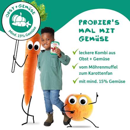 Quetschie Apfel, Erdbeere mit Rote Bete & Karotte ab 6 Monaten  Freche Freunde