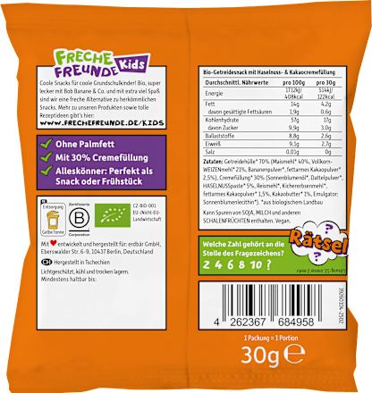 Kindersnack Knusper Bits Kakao Nuss Freche Freunde