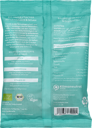 Cracker Mama Hafer Leinsamen & Sesam Mabyen