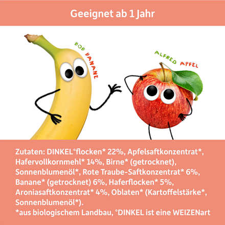 Fruchtriegel Pfirsich, Apfel & Banane, ab 3 Jahren Freche Freunde
