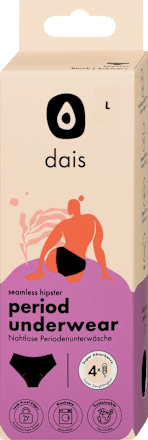 Periodenunterwäsche Hipster schwarz, Gr. L dais