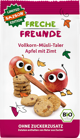 Kinderkekse Vollkorn-Müsli-Taler Apfel mit Zimt ab 3 Jahren Freche Freunde