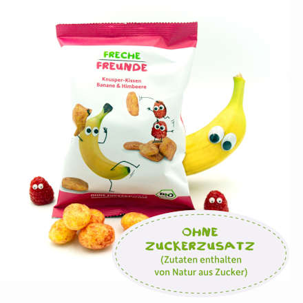 Kindersnack Knusper-Kissen Banane & Himbeere ab 1 Jahr Freche Freunde