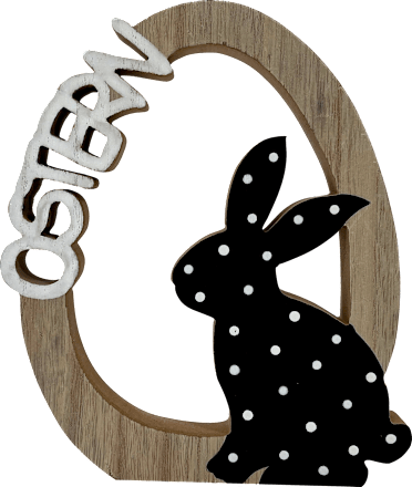 Holzaufsteller "OSTERN" Ei & Hase, natur/schwarz/weiß Dekorieren & Einrichten