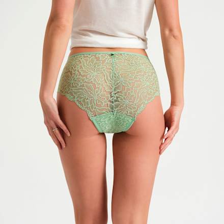 Periodenunterwäsche Hipser Allover Lace Bright Sage, Gr. 32-34 ooia