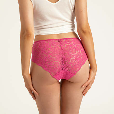 Periodenunterwäsche Hipser Allover Lace Hot Pink, Gr. 48 ooia