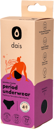 Periodenunterwäsche Hipster schwarz, Gr. M dais