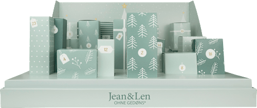 Adventskalender 2024 mit Pflegeprodukten, Schmuck und Planner für 2025 Jean&Len