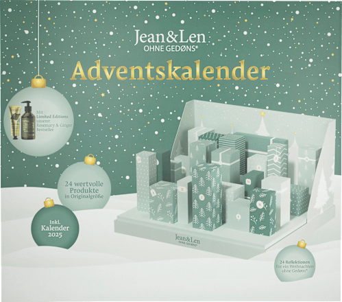 Adventskalender 2024 mit Pflegeprodukten, Schmuck und Planner für 2025 Jean&Len