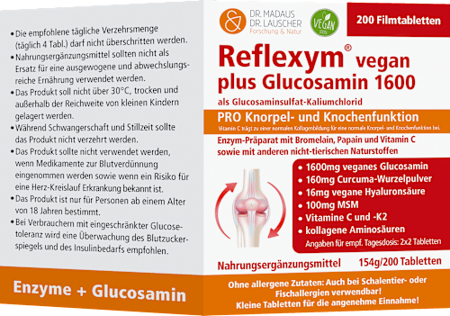 Reflexym vegan plus Glucosamin 1600 Madaus & Lauscher