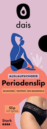 Periodenunterwäsche Slip Spitze schwarz Gr. M  dais