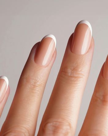 Künstliche Nägel Press Ons Medium Round Classic French Doonails