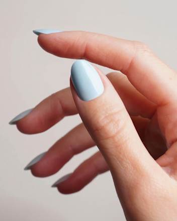 Künstliche Nägel Press Ons Short Round Baby Blue Doonails