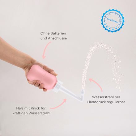 Po- und Intimdusche Rosé, inkl. Reisebeutel und Deckel mybidet