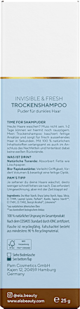 Invisible & Fresh Trockenshampoo Puder für dunkles Haar éla natural beauty by Pamela Reif