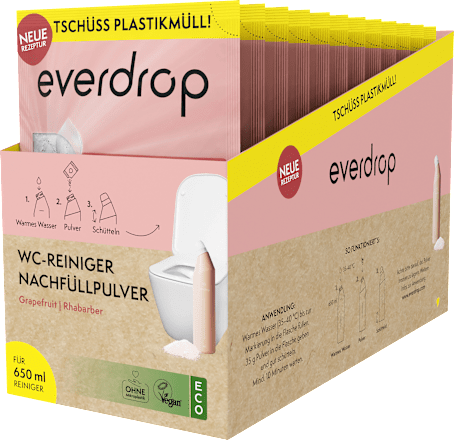 WC-Reiniger Nachfüllpulver Grapefruit & Rhabarber everdrop