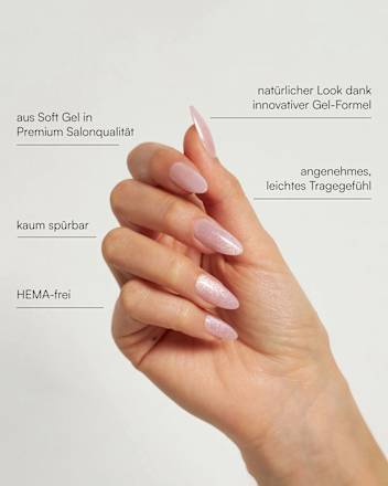 Künstliche Nägel Press Ons Medium Almond Rose Cateye Doonails