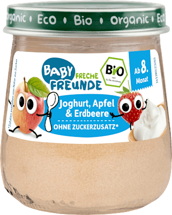 Frucht & Joghurt, Apfel & Erdbeere mit Joghurt ab 8 Monaten  Freche Freunde
