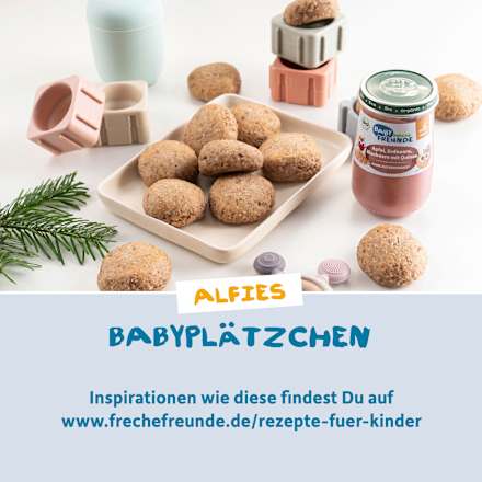 Morgenbrei Joghurt, Banane, Erdbeere, Blaubeere mit Hafer ab 10 Monaten Freche Freunde