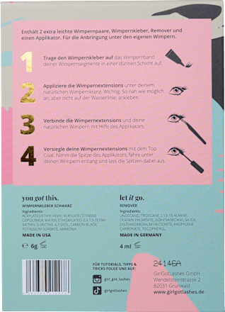 Künstliche Wimpern Starterset mit Wimpernkleber, Remover & Applikator GirlGotLashes