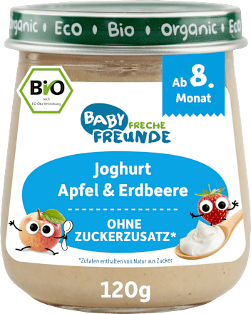 Frucht & Joghurt, Apfel & Erdbeere mit Joghurt ab 8 Monaten  Freche Freunde
