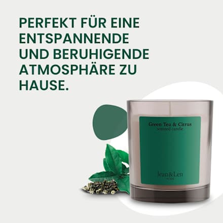 Duftkerze im Glas Fresh Green Tea & Citrus (195 g) Jean&Len
