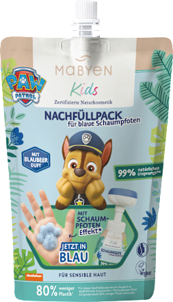 Detské penové mydlo Paw Patrol - modré - náhradná náplň Mabyen