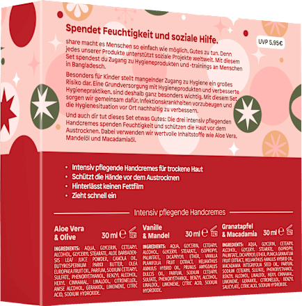 Geschenkset Weihnachten Handcremes 3tlg share