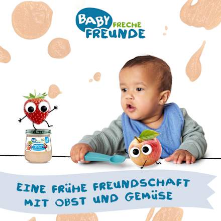 Frucht & Joghurt, Apfel & Erdbeere mit Joghurt ab 8 Monaten  Freche Freunde