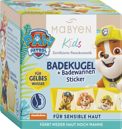 Kinder Badezusatz Badekugel + Sticker Paw Patrol Mabyen