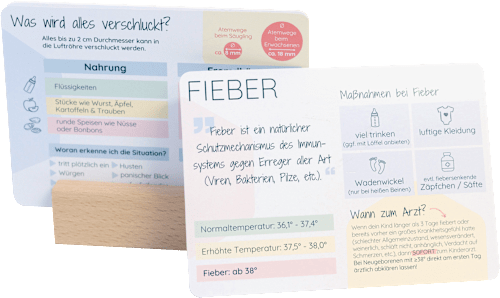 Erste-Hilfe-Karten mit Holzständer littleplan