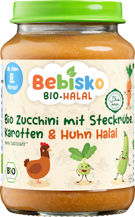 Menü Zucchini, Steckrübe & Huhn Halal ab dem 8. Monat Bebisko