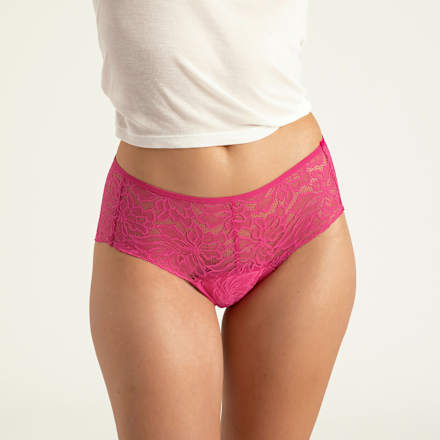 Periodenunterwäsche Hipser Allover Lace Hot Pink, Gr. 50-52 ooia