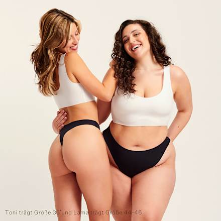 Periodenunterwäsche String Seamless schwarz, Gr. 38-40 ooia