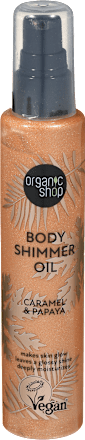 Olje za telo z bleščicami Caramel & Papaya organic shop