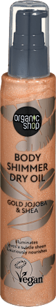 Suho olje za telo z bleščicami Gold Jojoba & Shea organic shop