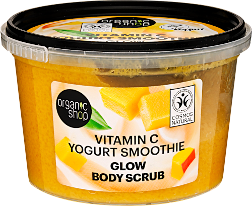 Ragyogást adó testradír Jogurt Smoothie C-vitaminnal organic shop