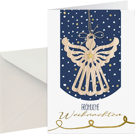 Grußkarte Weihnachten mit Anhänger Engel CACTUS