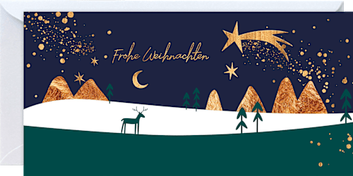 Grußkarten-Set mit Weihnachtsmotiven in grün CACTUS