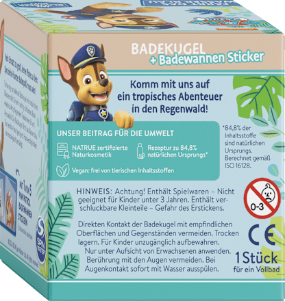 Kinder Badezusatz Badekugel + Sticker Paw Patrol Mabyen
