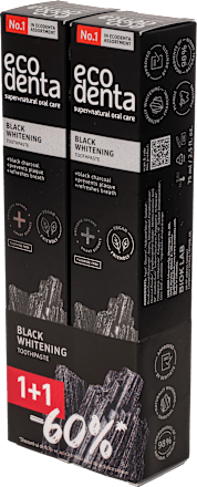 Pachet promotional special - Pasta de dinti Black Whitening, cu carbune si Teavigo ecodenta