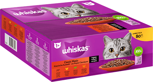 Nassfutter Katze klassische Auswahl in Sauce, Jumbopack (80x85 g) Whiskas