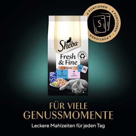 Nassfutter Katze mit Lachs & Thunfisch, fresh & fine Multipack (6x50 g) Sheba