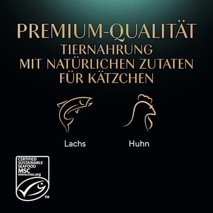 Nassfutter Katze Kitten mit Lachs & Huhn, feine Vielfalt in Sauce, Junior Multipack (12x85 g) Sheba