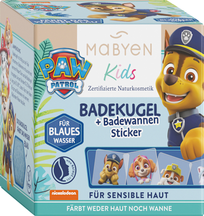 Kinder Badezusatz Badekugel + Sticker Paw Patrol Mabyen