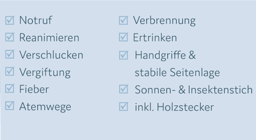 Erste-Hilfe-Karten mit Holzständer littleplan