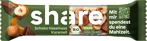Nussriegel, Schoko Haselnuss Karamell share