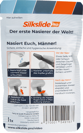 Gesichtshaarentferner, Nasierer 8 cm anthrazit SilkslidePro