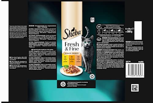 Nassfutter Katze mit Huhn, Truthahn & Ente, fresh & fine, Multipack (6x50 g) Sheba