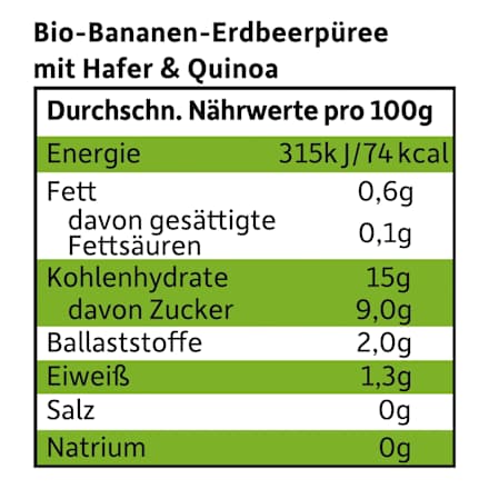 Quetschie Banane, Erdbeere mit Hafer & Quinoa ab 6 Monaten  Freche Freunde